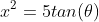 x^2=5tan(\theta)
