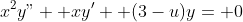 x^2y"+ xy'+ (3-u)y= 0