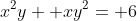 x^2y+ xy^2= 6