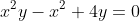 x^2y-x^2+4y=0