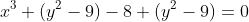 x^3 (y^2-9)-8 (y^2-9)=0