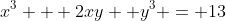 x^3 + 2xy +y^3 = 13