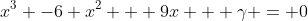 x^3 -6 x^2 + 9x + \gamma = 0