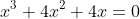 x^3+4x^2+4x=0