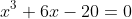 x^3+6x-20=0