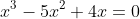 x^3-5x^2+4x=0