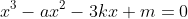 x^3-ax^2-3kx+m=0