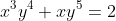 x^3y^4+xy^5=2