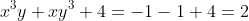 x^3y+xy^3+4=-1-1+4=2