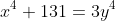 x^4+131=3y^4