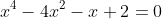 x^4-4x^2-x+2=0