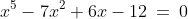 \text{1. Find the product of the roots of: }\;x^5-7x^2+6x-12\:=\:0
