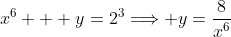 x^6 + y=2^3\Longrightarrow y=\frac{8}{x^6}