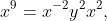 x^9=x^{-2}y^2x^2,