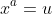 x^a=u