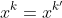 x^k=x^{k'}