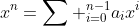 x^n=\sum _{i=0}^{n-1}a_ix^i