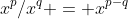 x^p/x^q = x^{p-q}