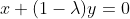 x+(1-\lambda)y=0