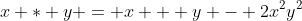 x * y = x + y - 2x^2y^2