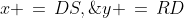 x \,=\,DS,\;y \,=\,RD