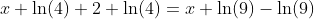 x \ln(4)+2 \ln(4)=x \ln(9)-\ln(9)