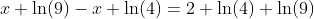 x \ln(9)-x \ln(4)=2 \ln(4)+\ln(9)