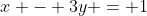 x - 3y = 1