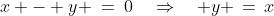 (A)\;\;x - y \:=\:0\quad\Rightarrow\quad y \,=\,x