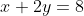 x+2y=8
