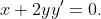 x+2yy'=0.