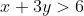x+3y>6~\implies~ y >-\frac13 x+2~\text{ draw the line }  y= -\frac13 x+2
