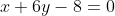 x+6y-8=0~\implies~\frac1{\sqrt{37}}x+\frac6{\sqrt{37}}y-\frac8{\sqrt{37}}=0