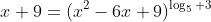 x+9=(x^2-6x+9)^{\log_5 3}