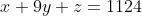 x+9y+z=1124