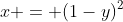x = (1-y)^2