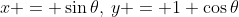 x = \sin\theta,\:y = 1+\cos\theta