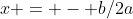 x = - b/2a