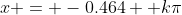 x = -0.464 +k\pi