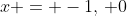 x = -1,\, 0\; \text{and}\; 1
