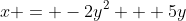 x = -2y^2 + 5y