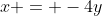 x = -4y