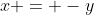 x = -y