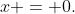 x = 0.