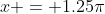 x = 1.25\pi