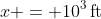 x = 10^3\,\textrm{ft}