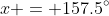 x = 157.5^\circ
