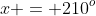 x = 210^o