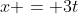 x = 3t