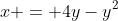 x = 4y-y^2